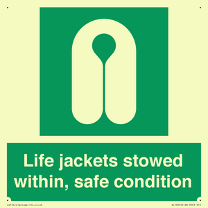 Life jackets stowed within